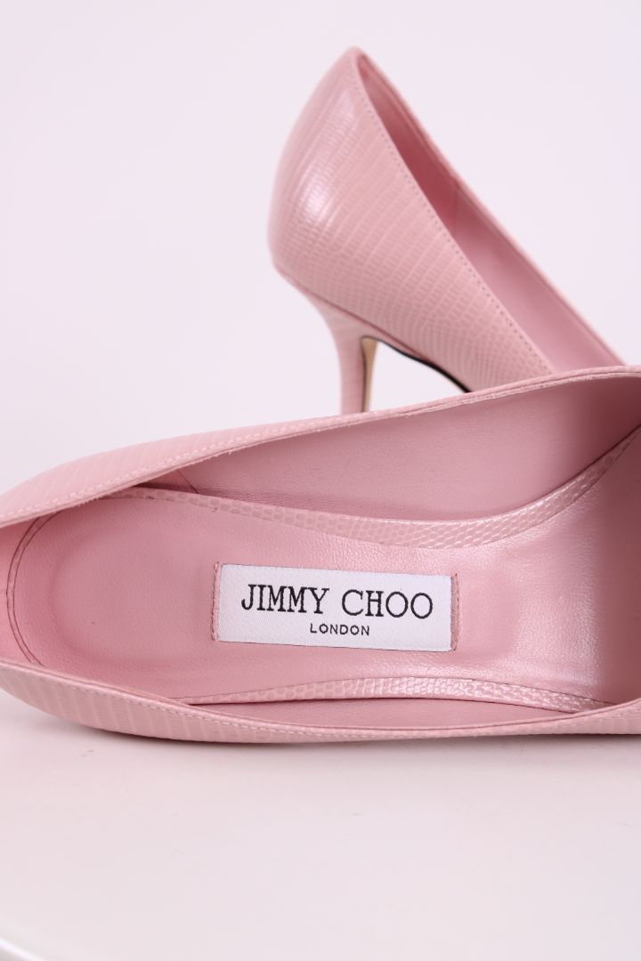 Jimmy Choo Snake Effect Heels Pink 38