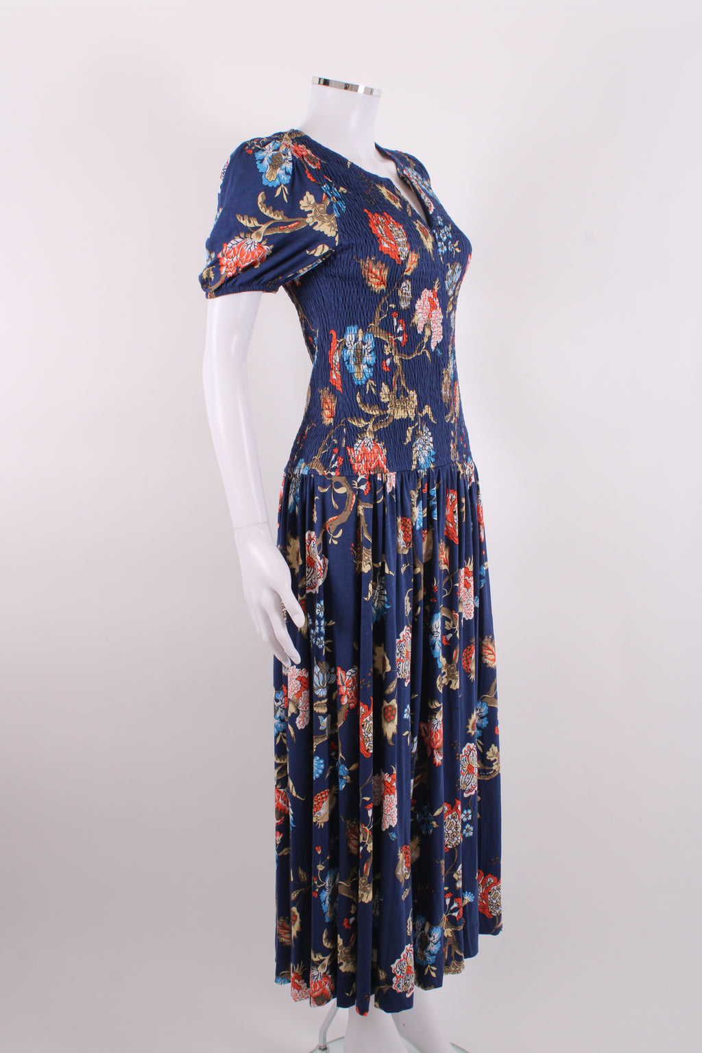 ME+EM S/S Floral Dress Navy/ Orange 10