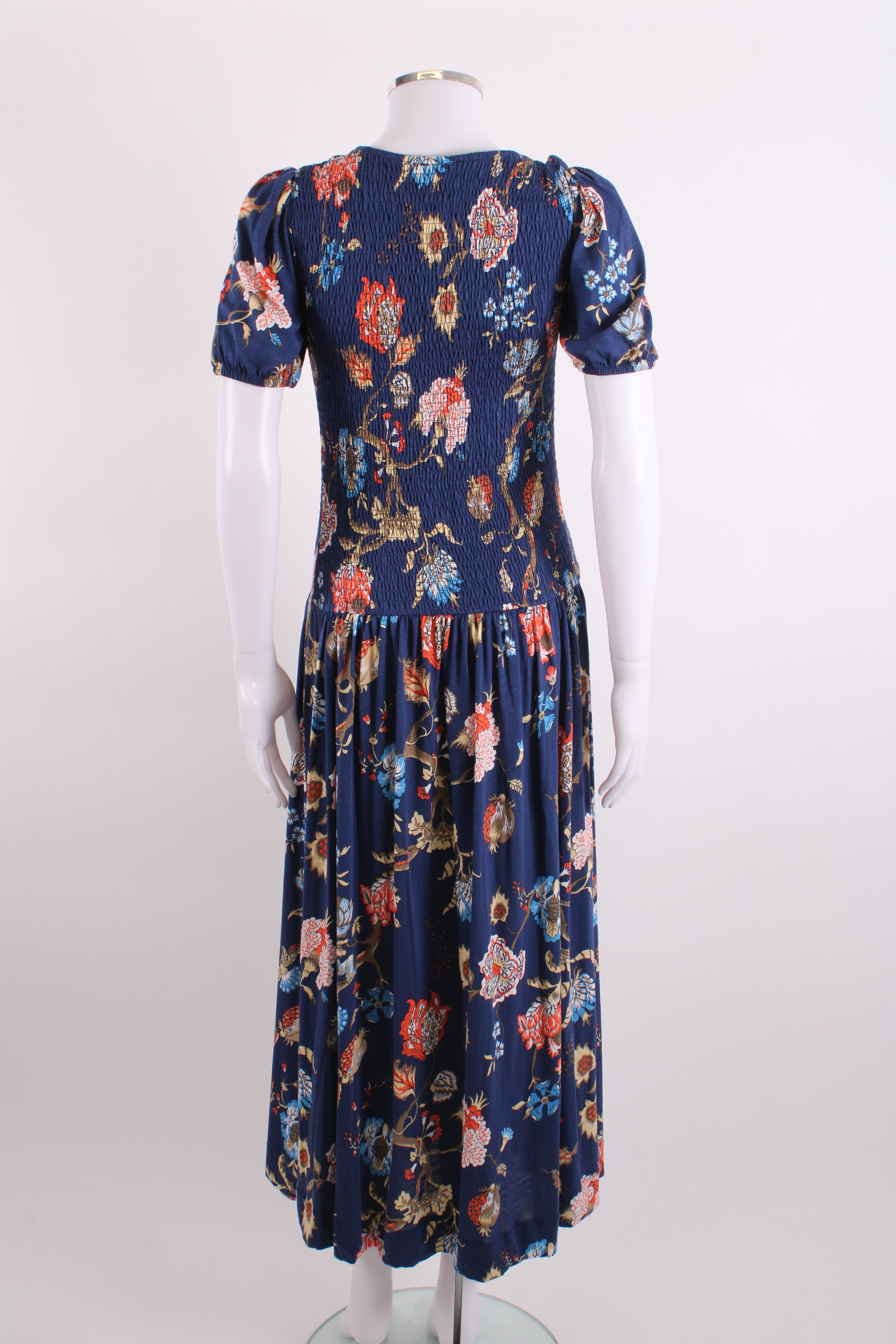 ME+EM S/S Floral Dress Navy/ Orange 10