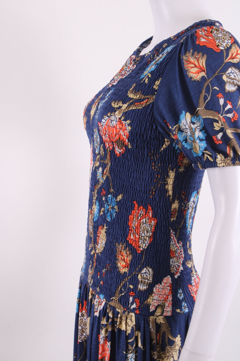ME+EM S/S Floral Dress Navy/ Orange 10