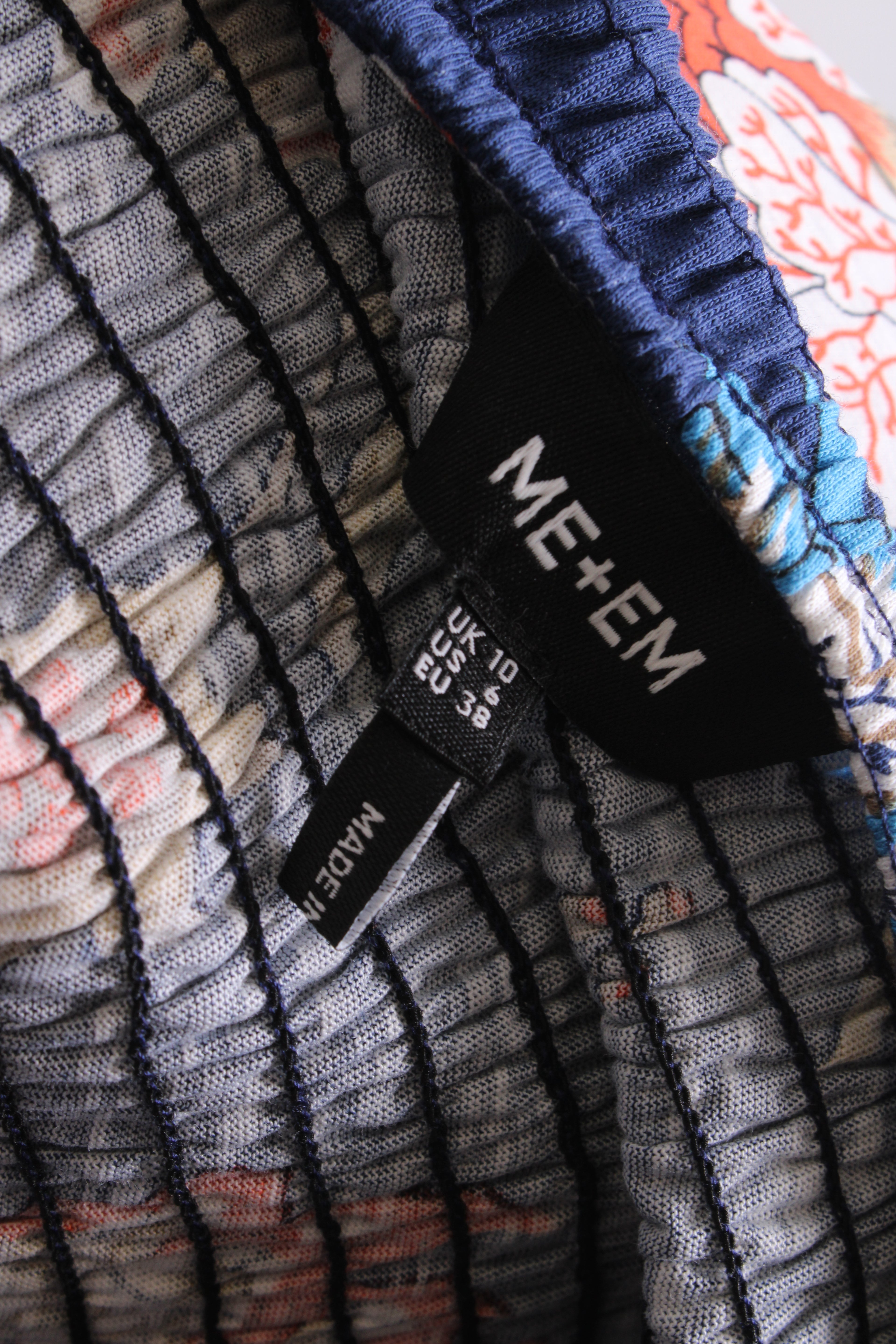 ME+EM S/S Floral Dress Navy/ Orange 10