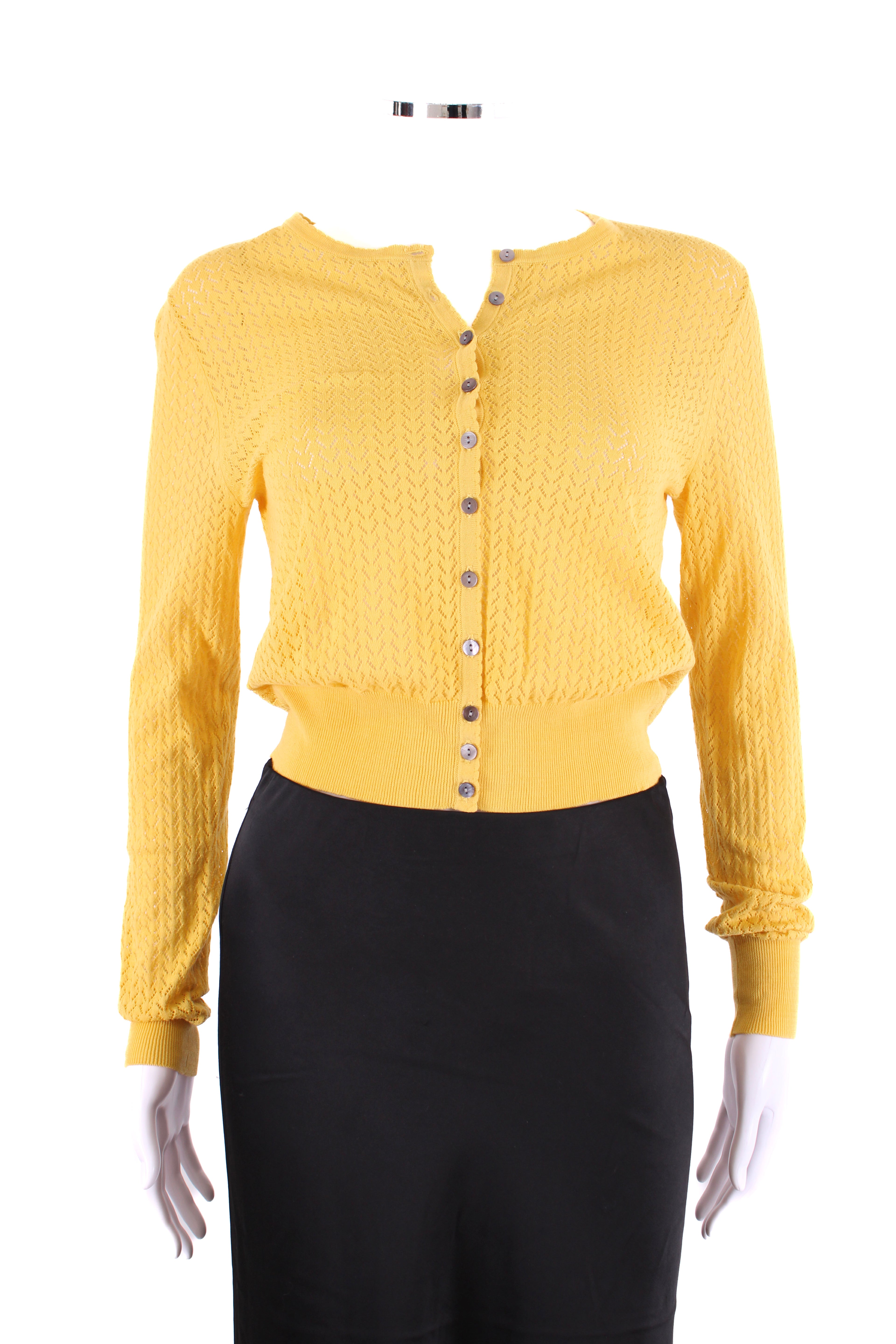 Anna Thomas Knitted cardi Yellow S