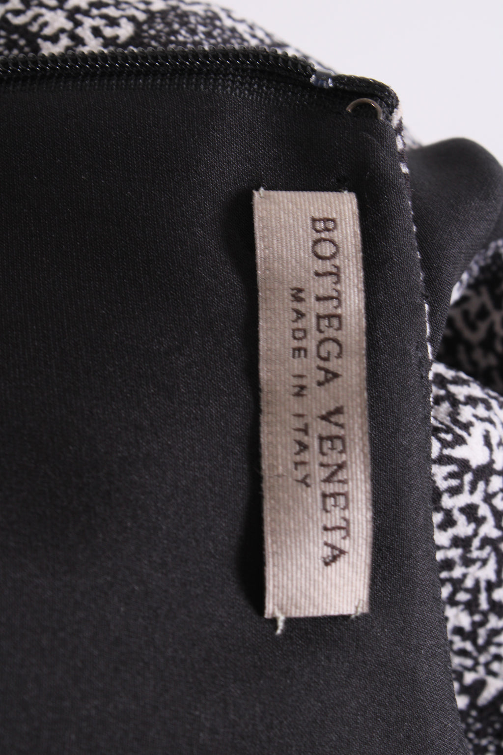 Bottega Veneta Print Midi Tie Dress White and Black M