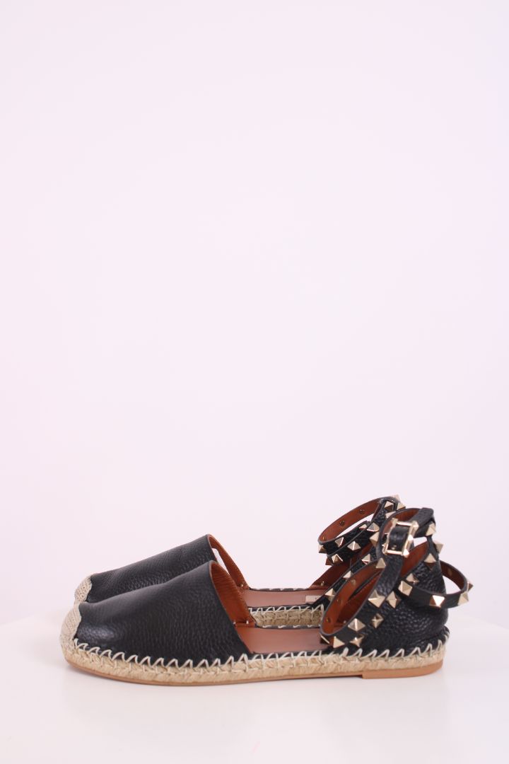 Valentino Rockstud Espadrilles Black 38
