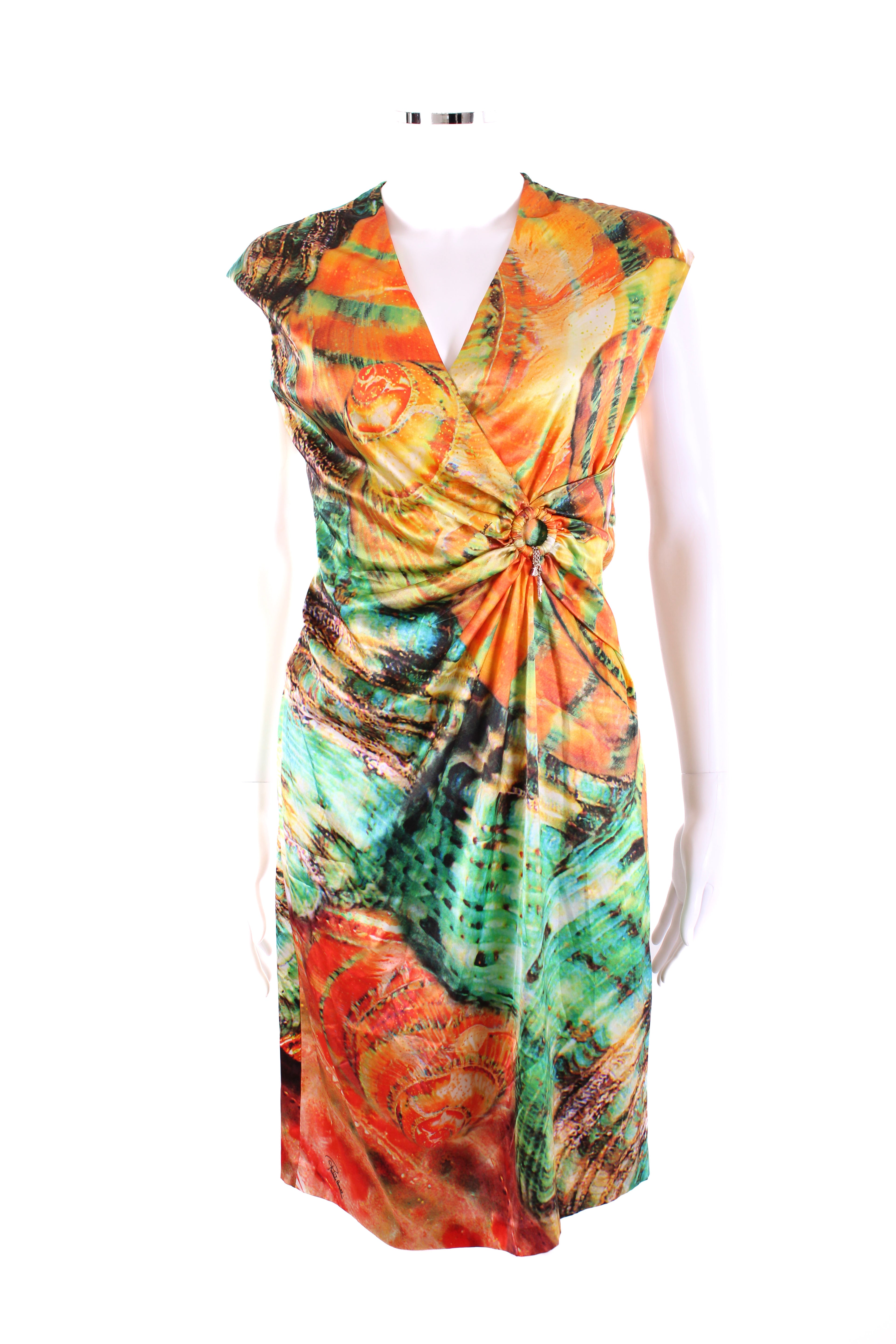 Roberto Cavalli Dress Green/ Orange 12