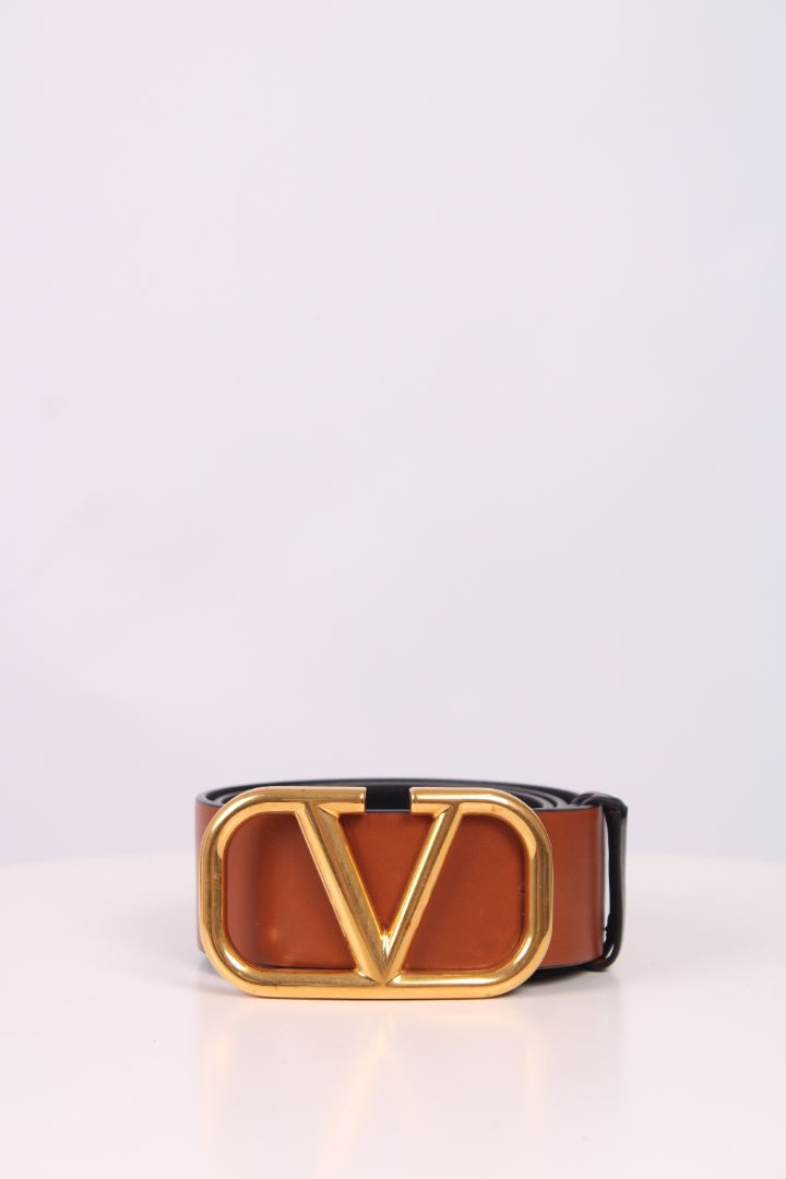 Valentino Reversible VLogo Signature Belt Brown/ Black 100CM