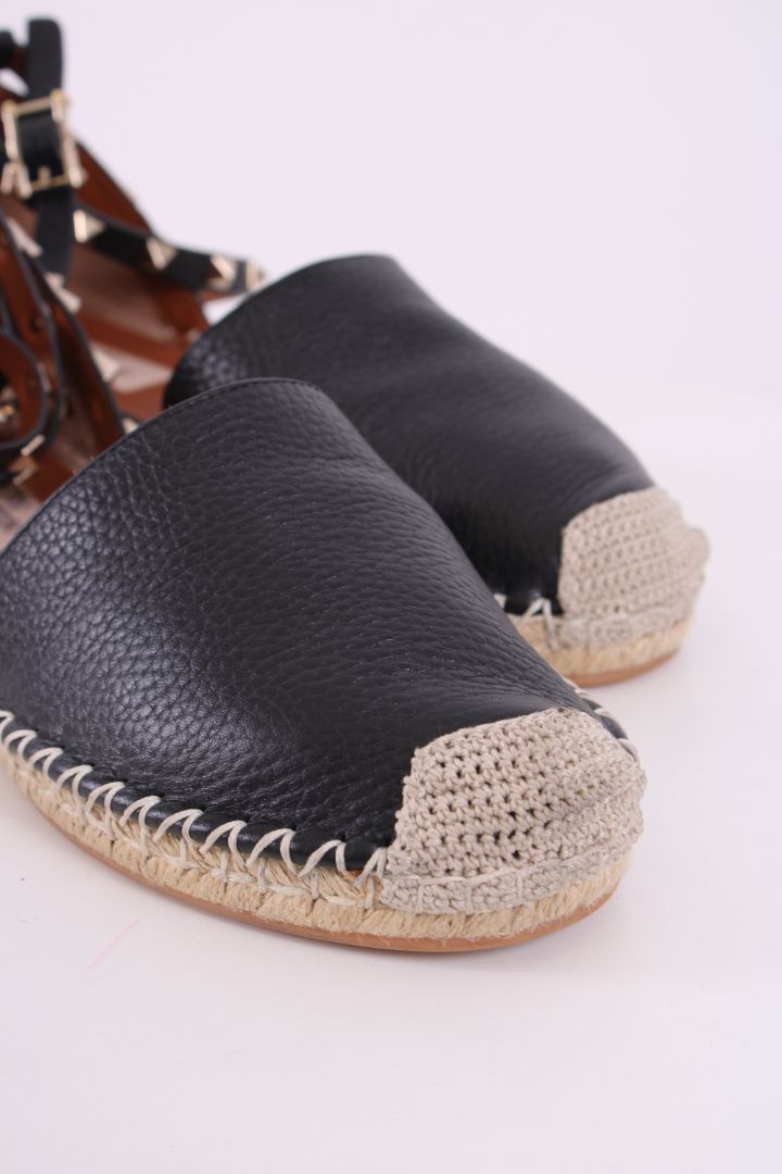 Valentino Rockstud Espadrilles Black 38