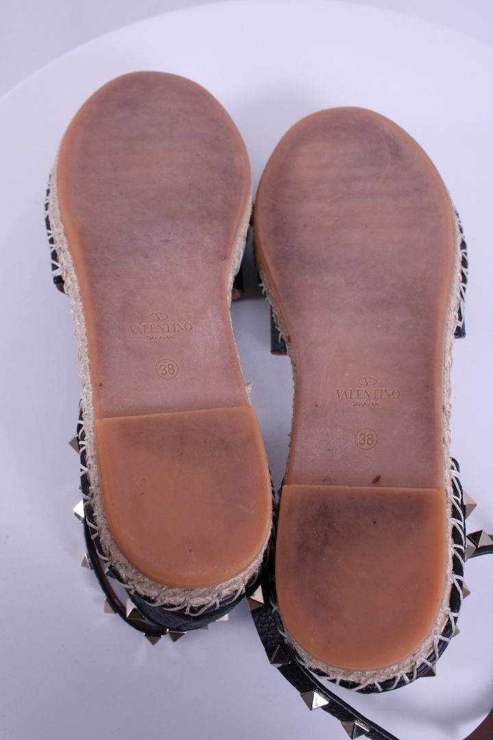 Valentino Rockstud Espadrilles Black 38