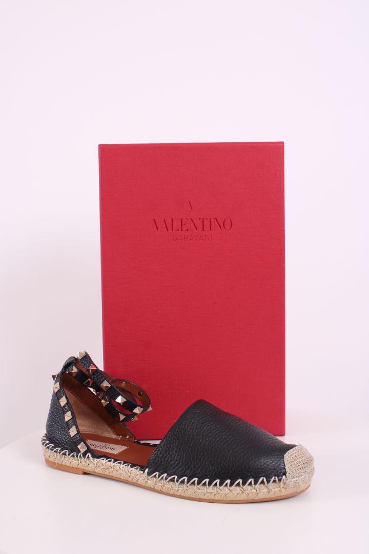 Valentino Rockstud Espadrilles Black 38