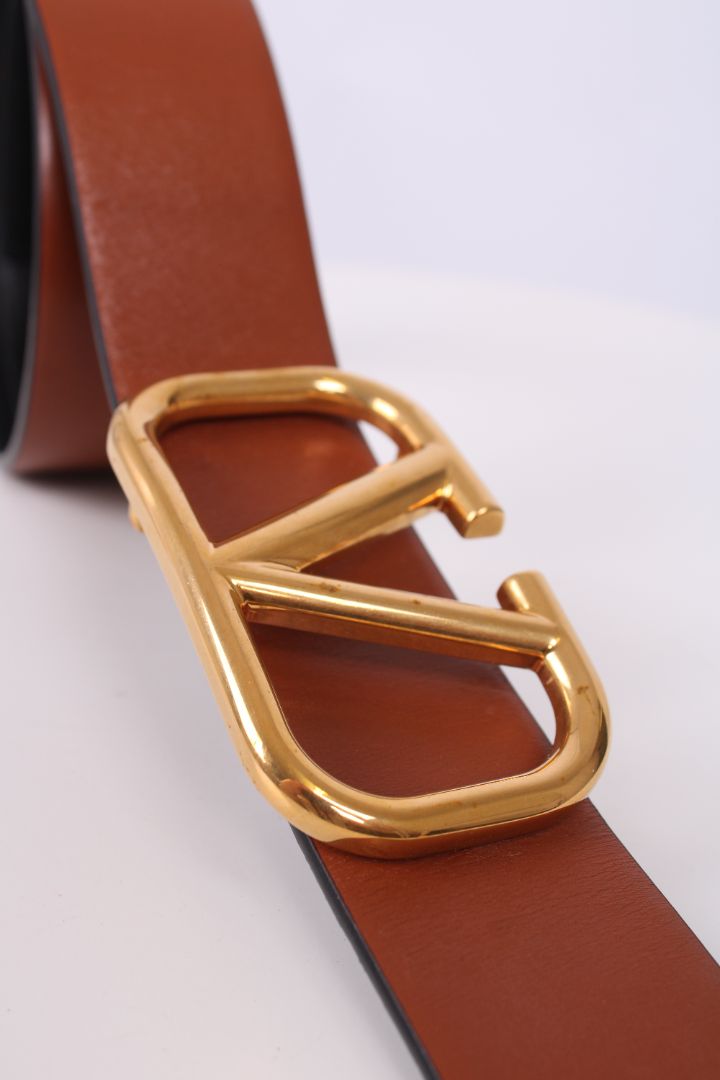 Valentino Reversible VLogo Signature Belt Brown/ Black 100CM