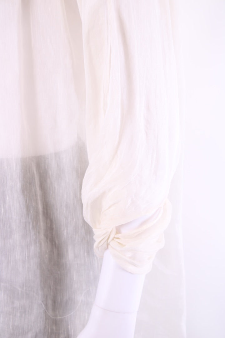 Vanessa Bruno Linen Silk See Through Blouse Cream 38