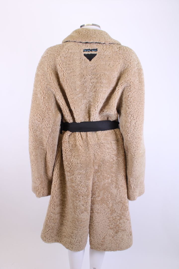 Prada Shearling Coat Camel S