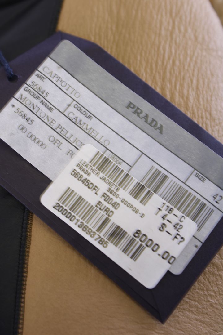 Prada Shearling Coat Camel S