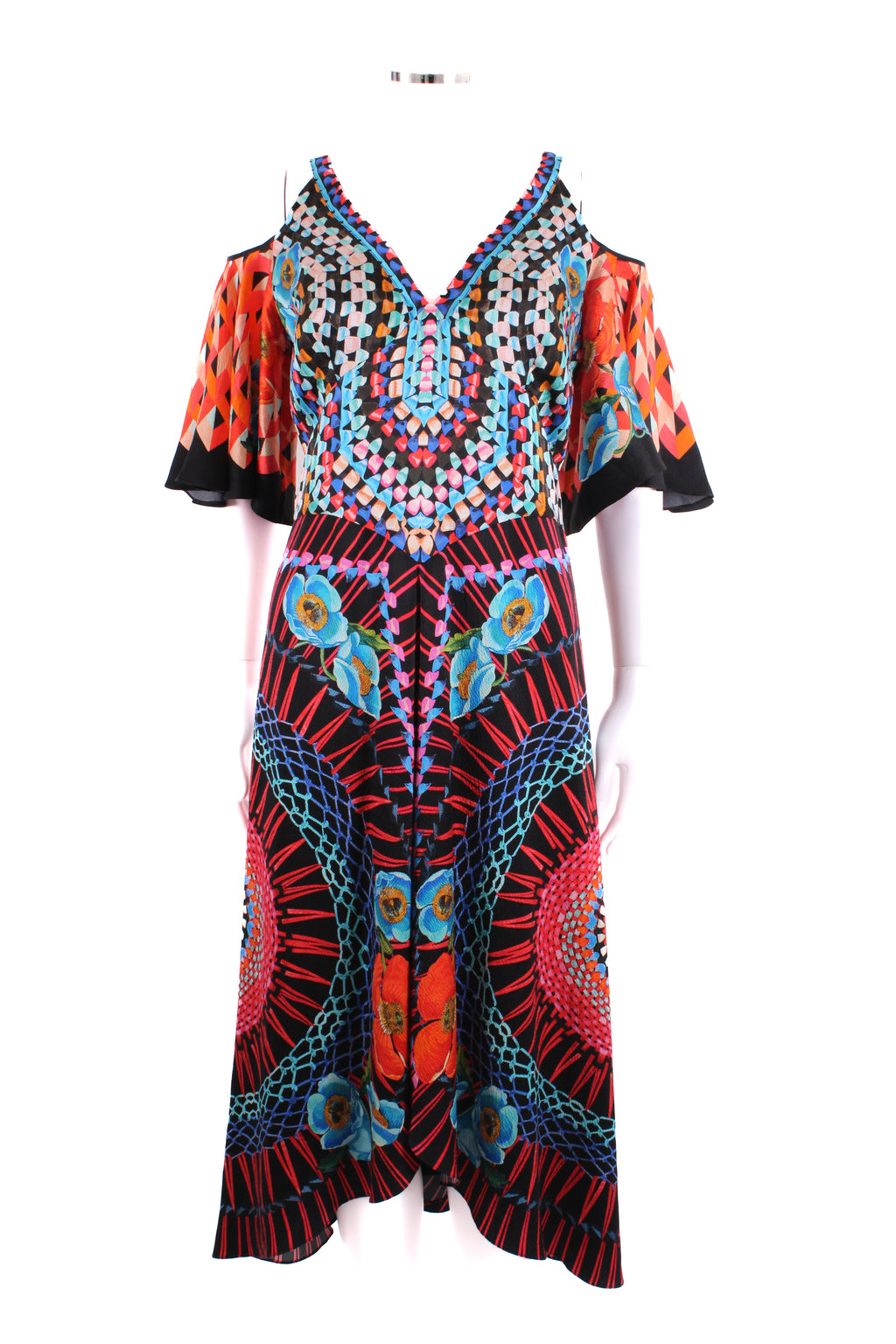 Temperley London Jewel Print Dress Black Print 12