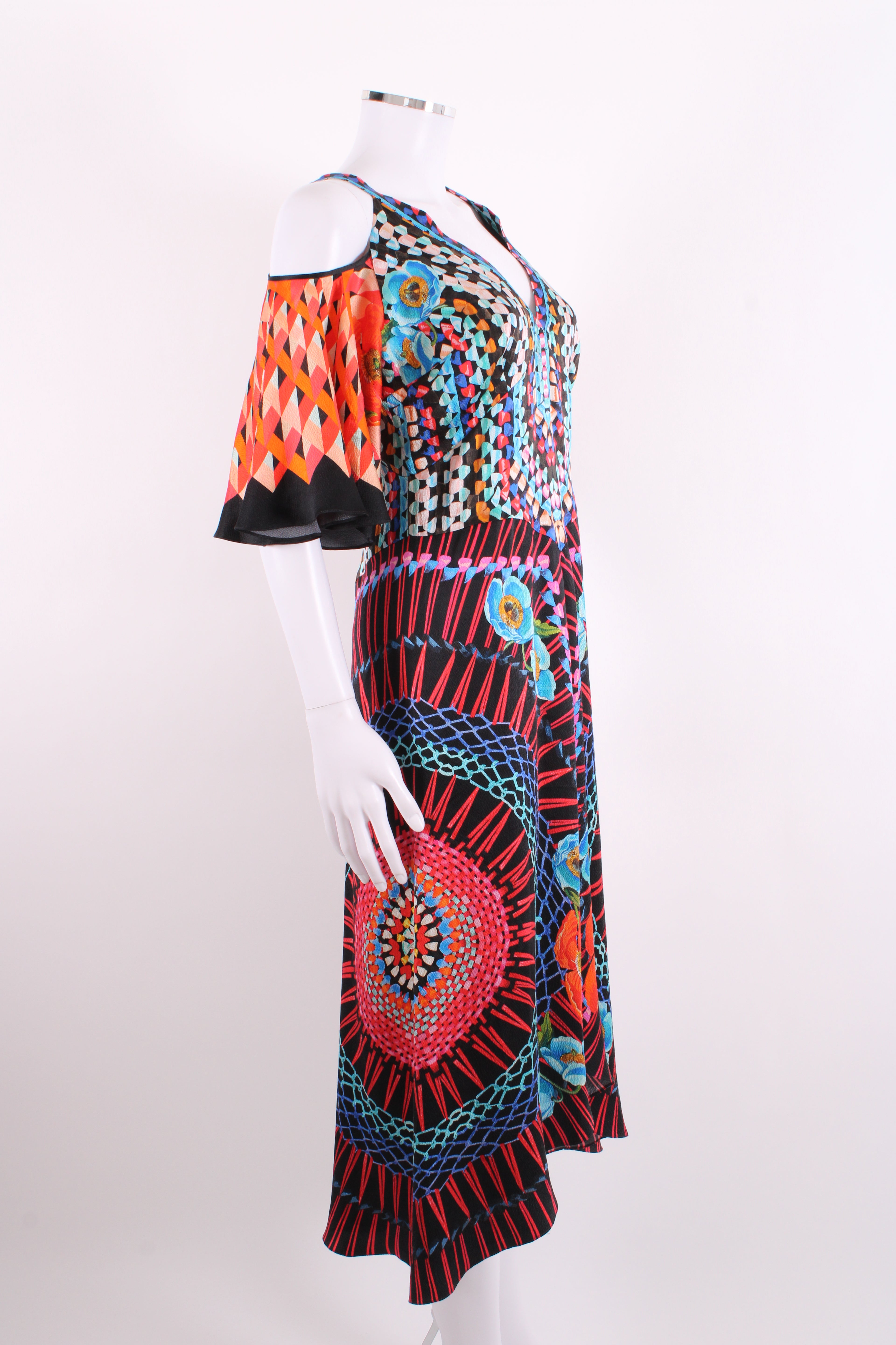 Temperley London Jewel Print Dress Black Print 12