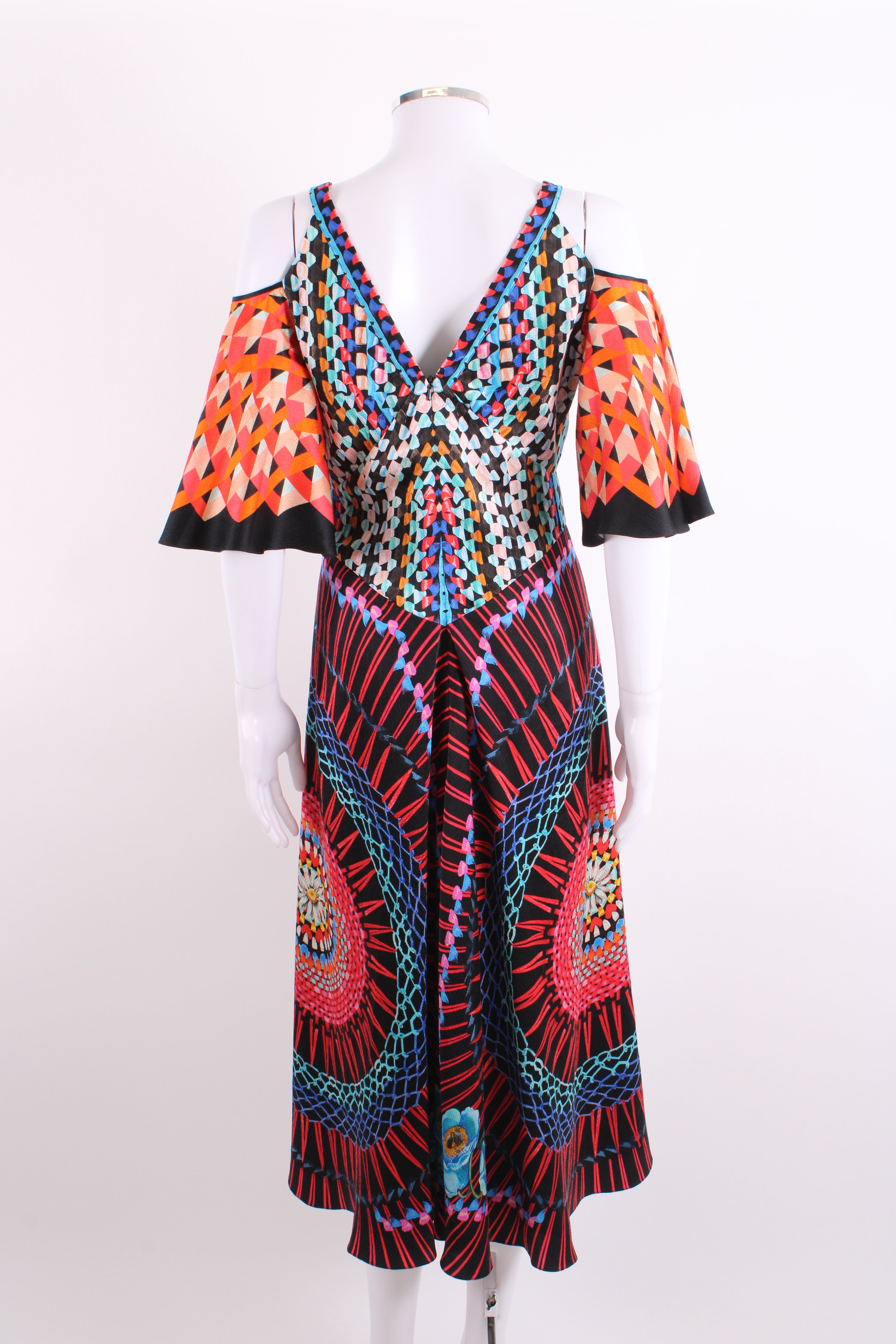 Temperley London Jewel Print Dress Black Print 12