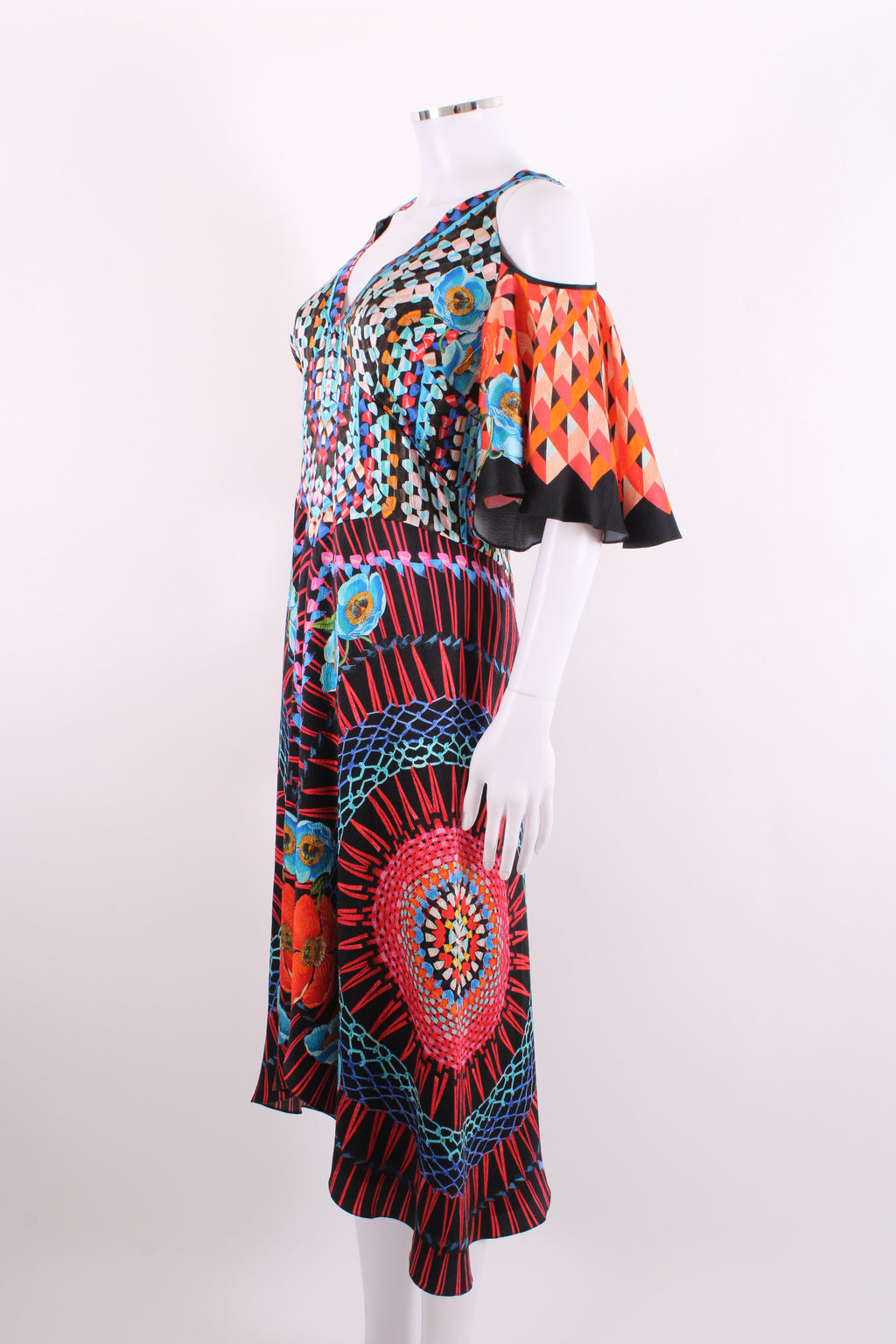 Temperley London Jewel Print Dress Black Print 12