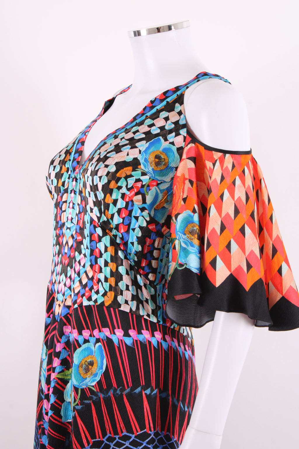 Temperley London Jewel Print Dress Black Print 12