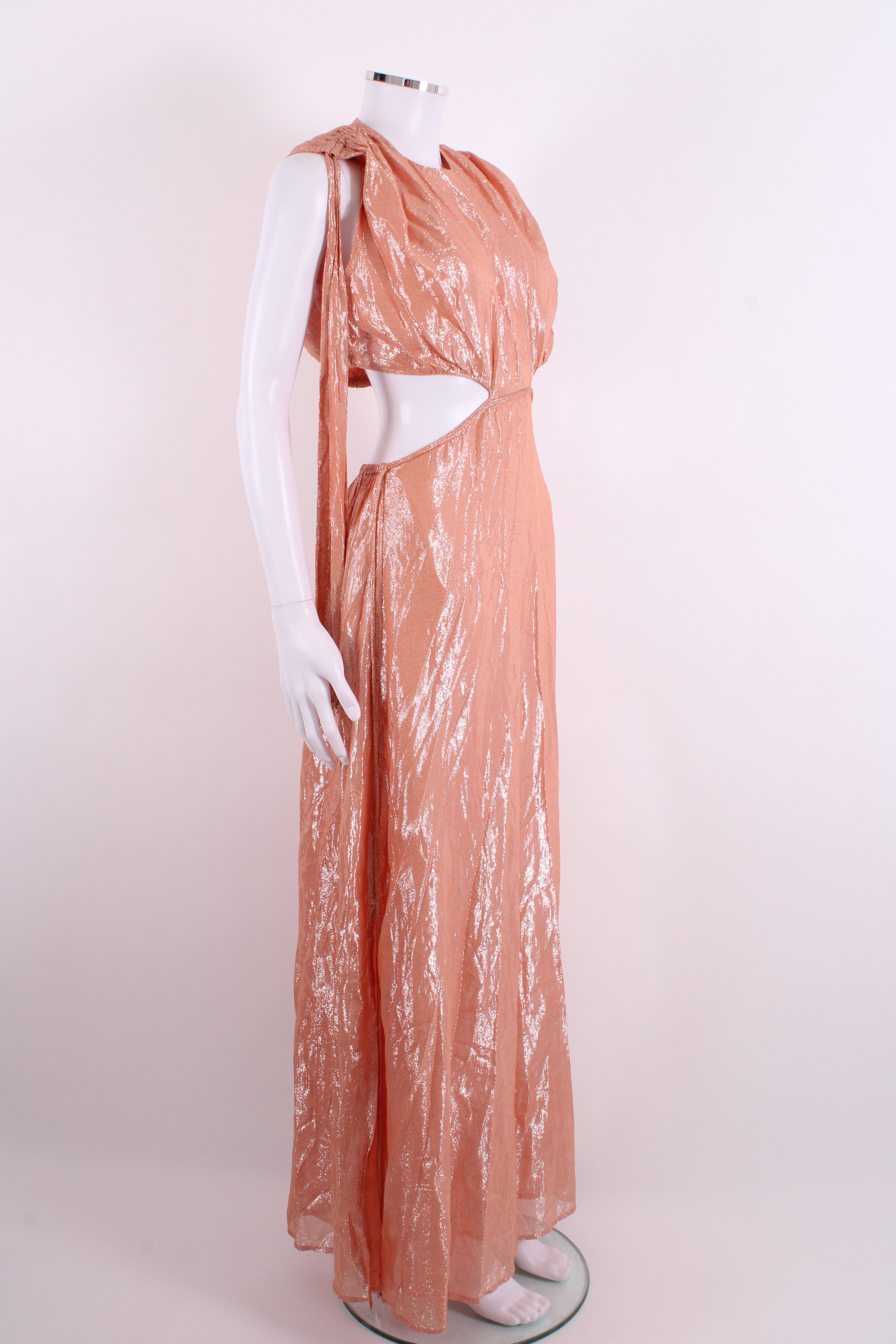 Sundress S/S Shimmer Dress Peach/ Silver M