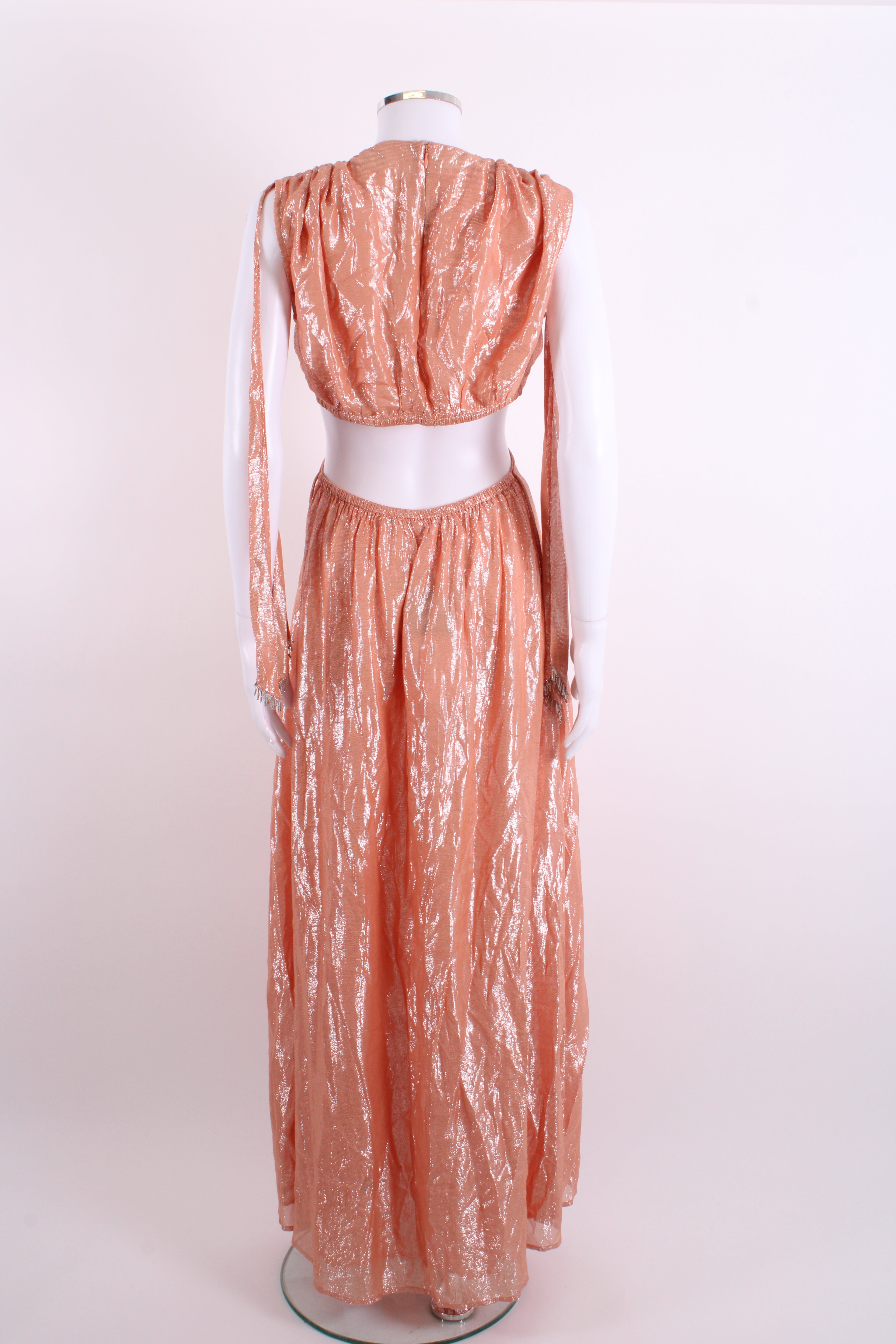 Sundress S/S Shimmer Dress Peach/ Silver M