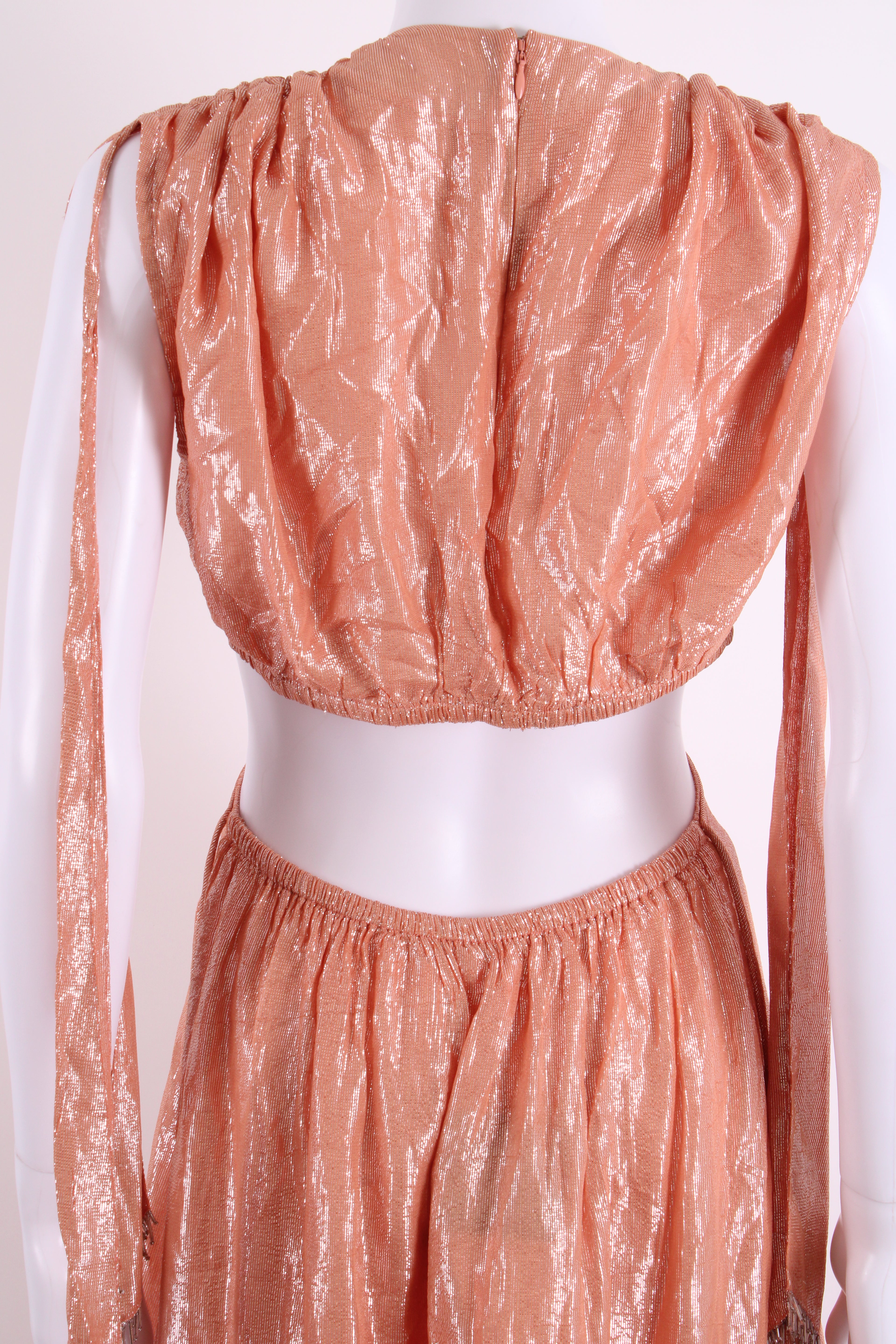 Sundress S/S Shimmer Dress Peach/ Silver M