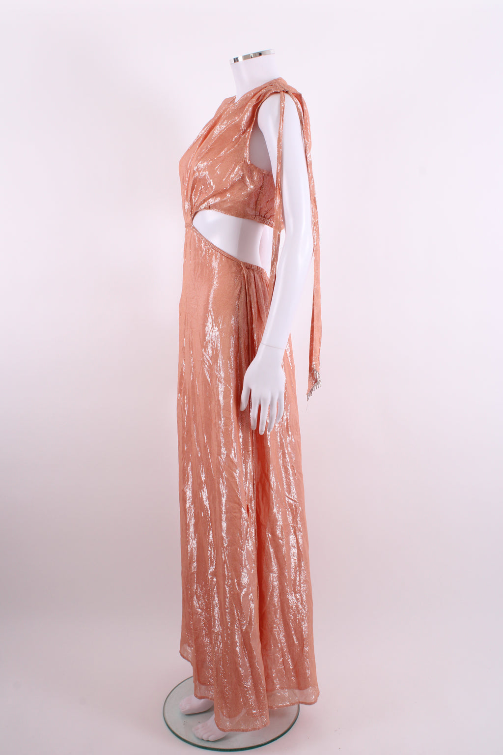 Sundress S/S Shimmer Dress Peach/ Silver M