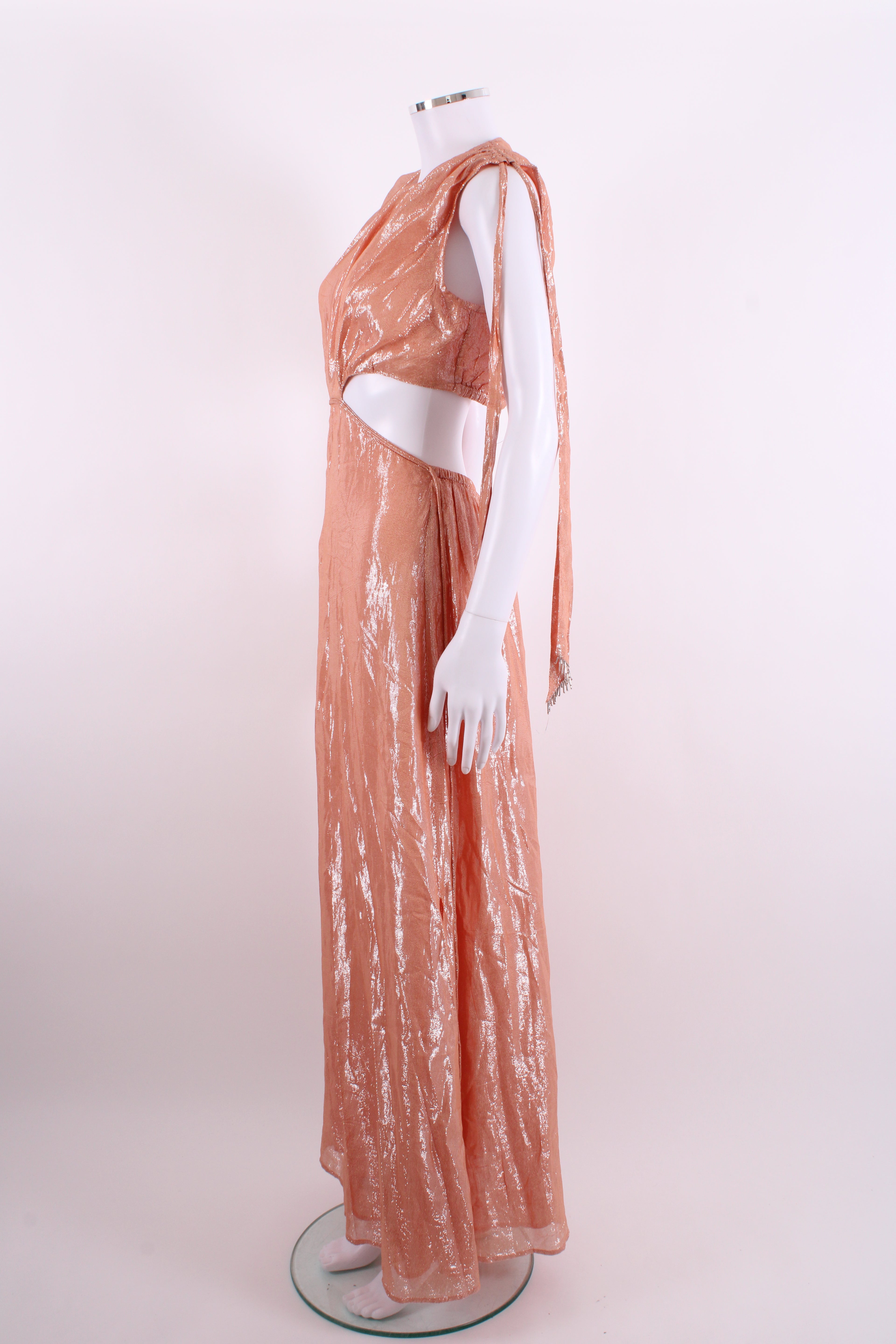 Sundress S/S Shimmer Dress Peach/ Silver M