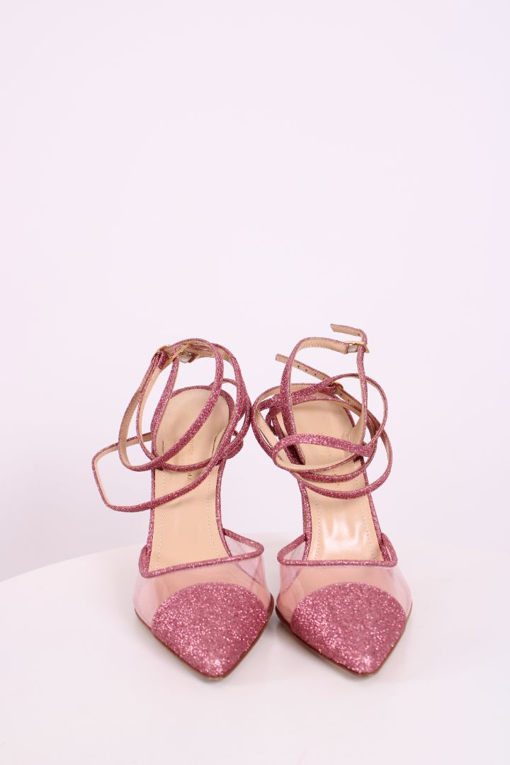 Jennifer Chamandi Glitter/ PVC Heels Pink 38