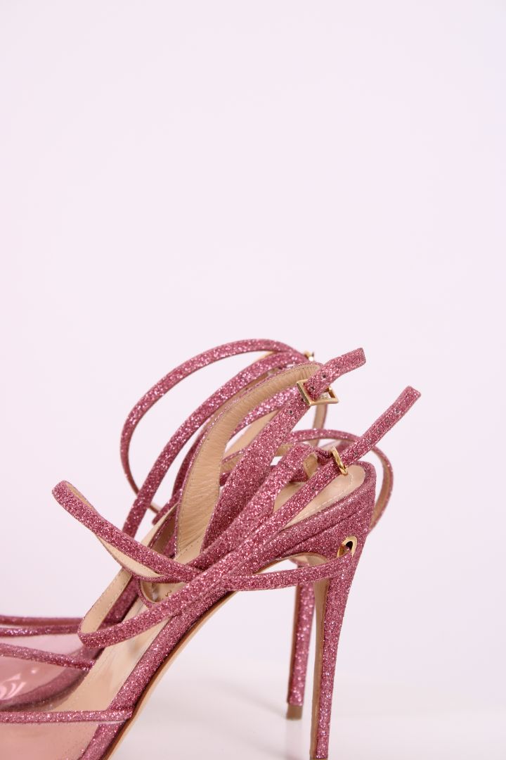 Jennifer Chamandi Glitter/ PVC Heels Pink 38
