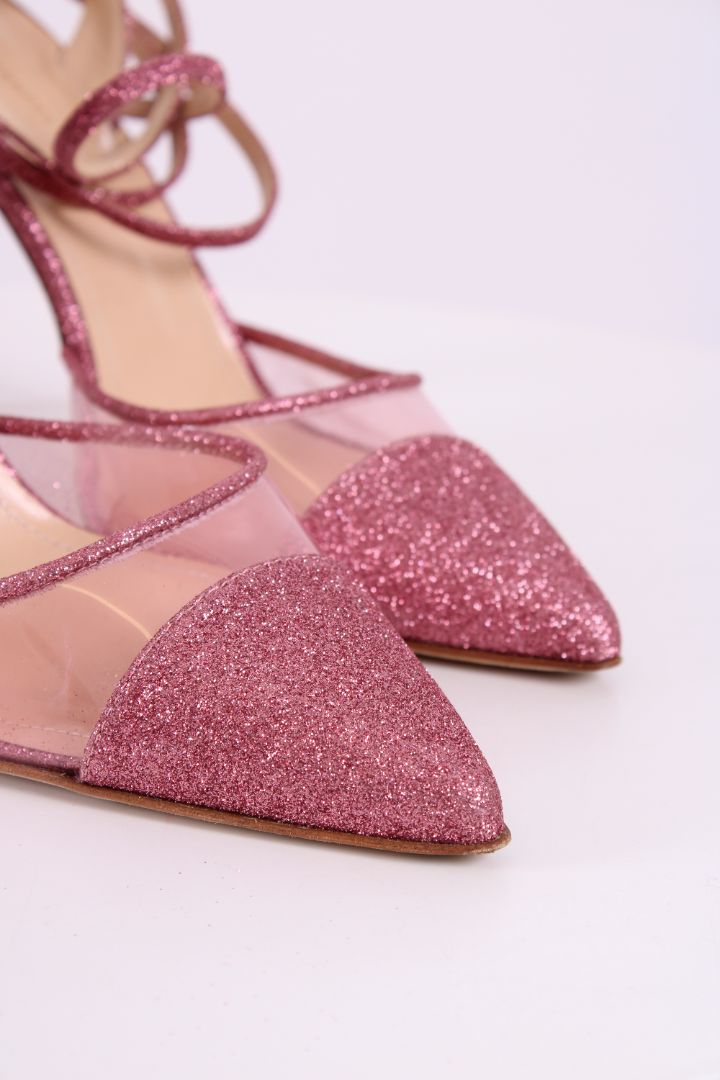 Jennifer Chamandi Glitter/ PVC Heels Pink 38