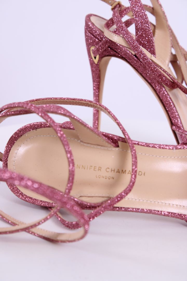 Jennifer Chamandi Glitter/ PVC Heels Pink 38