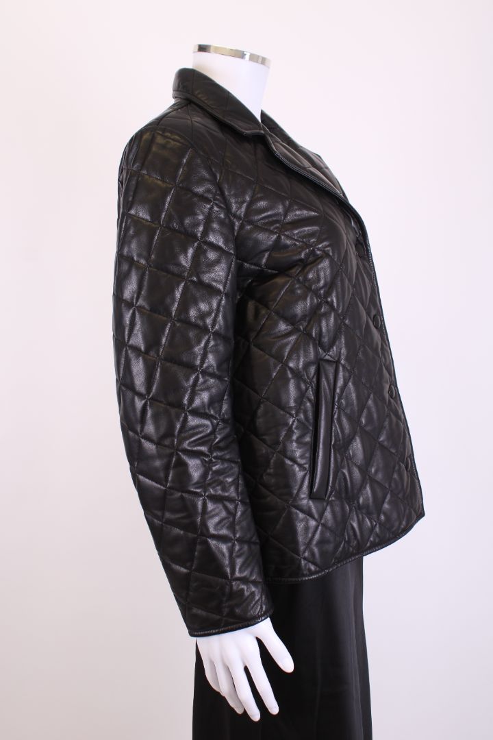 Prada Nappa Leather Quilted Jacket Black S