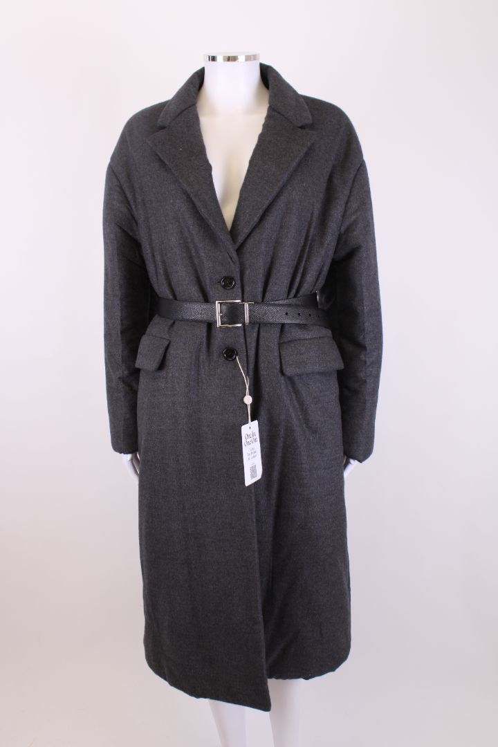 Prada Cashmere Belted Coat Grey 42