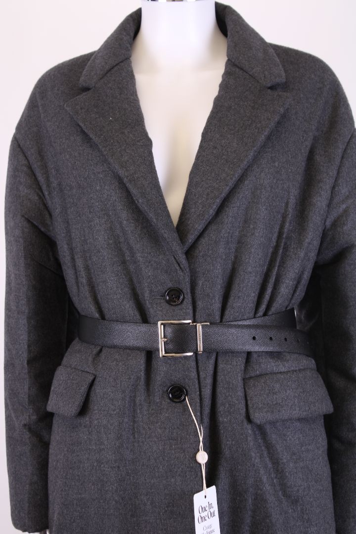 Prada Cashmere Belted Coat Grey 42
