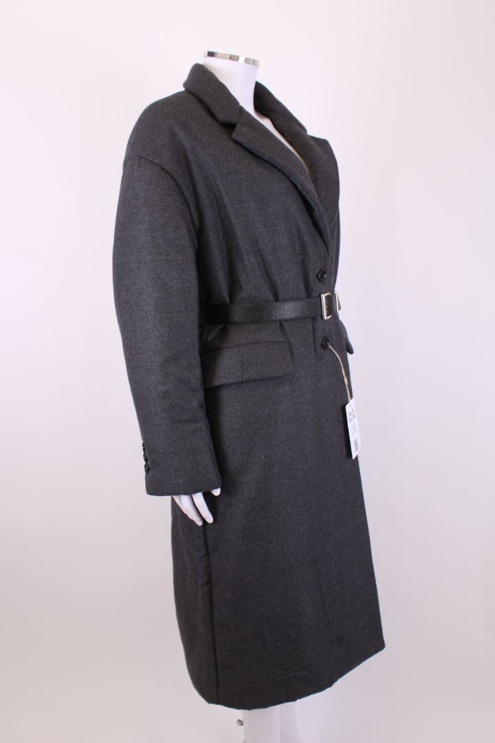 Prada Cashmere Belted Coat Grey 42
