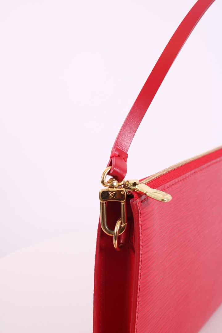 Louis Vuitton Epi Pochette Handbag Red