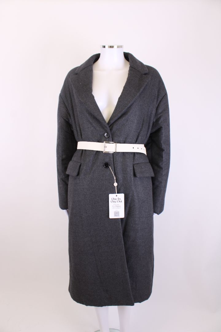 Prada Cashmere Belted Coat Grey 42