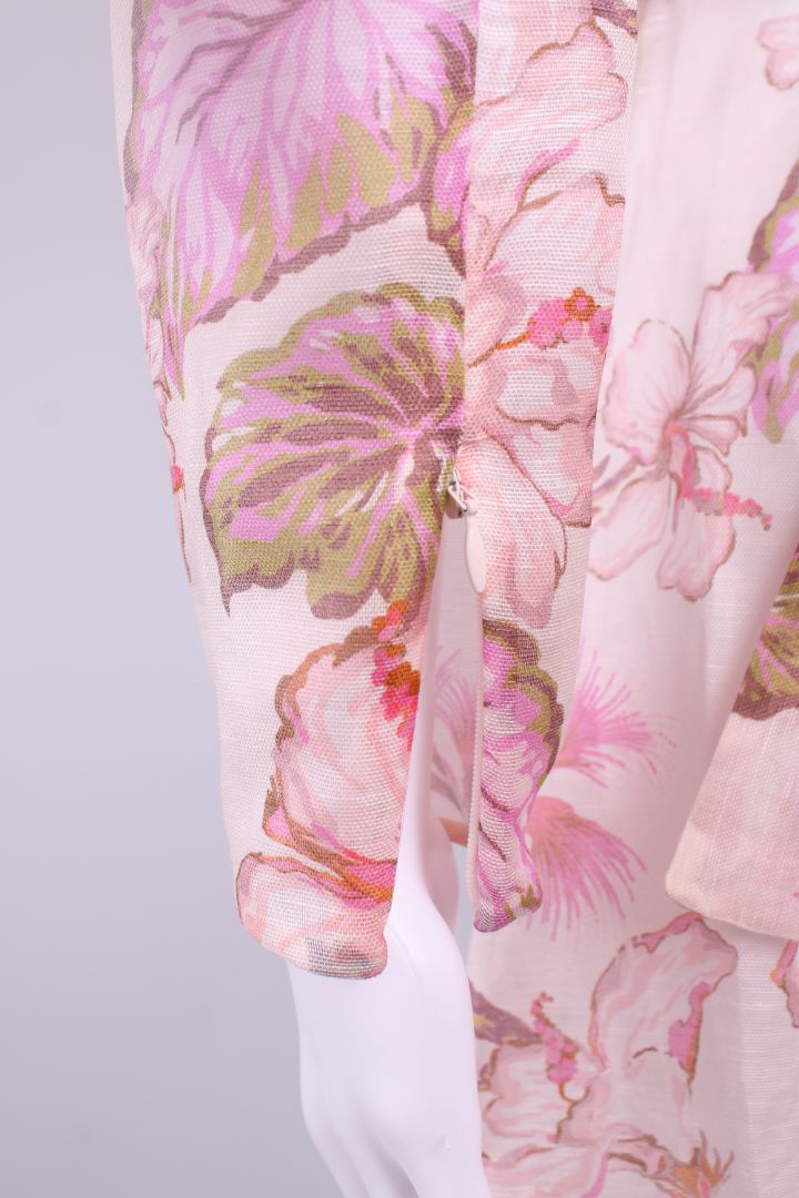 Zimmermann L/S Floral Belted Dress Pink S