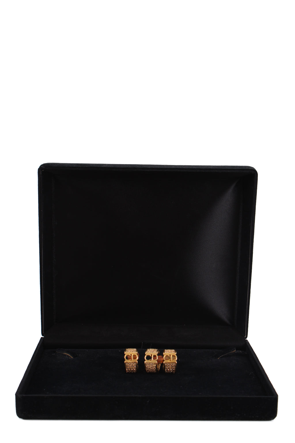 Dior X3 CD Diamante Clip On Earrings Gold Colour