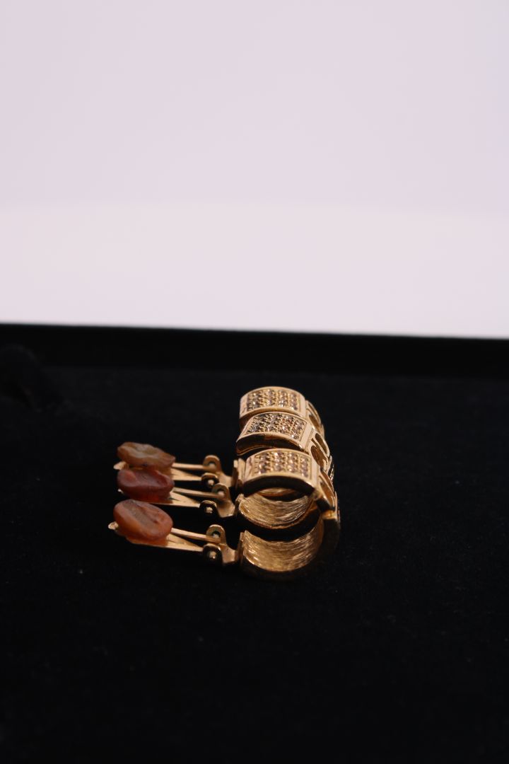 Dior X3 CD Diamante Clip On Earrings Gold Colour