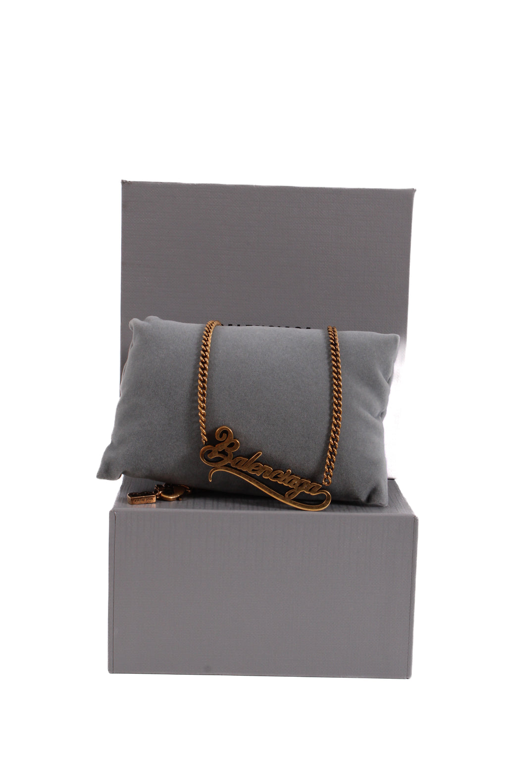 Balenciaga Typo Valentine Necklace Brass Colour