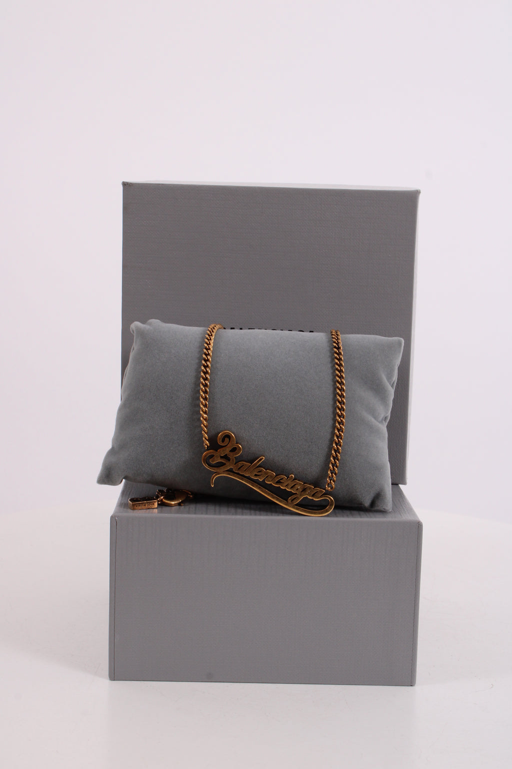 Balenciaga Typo Valentine Necklace Brass Colour