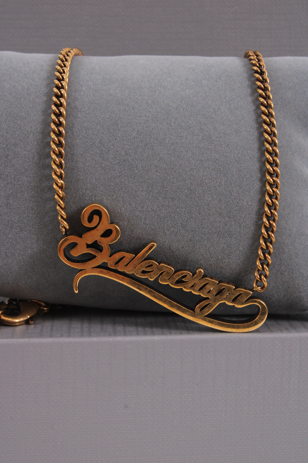 Balenciaga Typo Valentine Necklace Brass Colour
