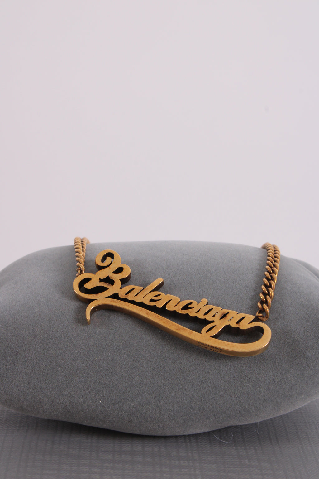 Balenciaga Typo Valentine Necklace Brass Colour