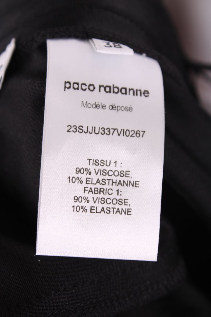 Paco Rabanne Crystal Brooch Draped Skirt Black 10