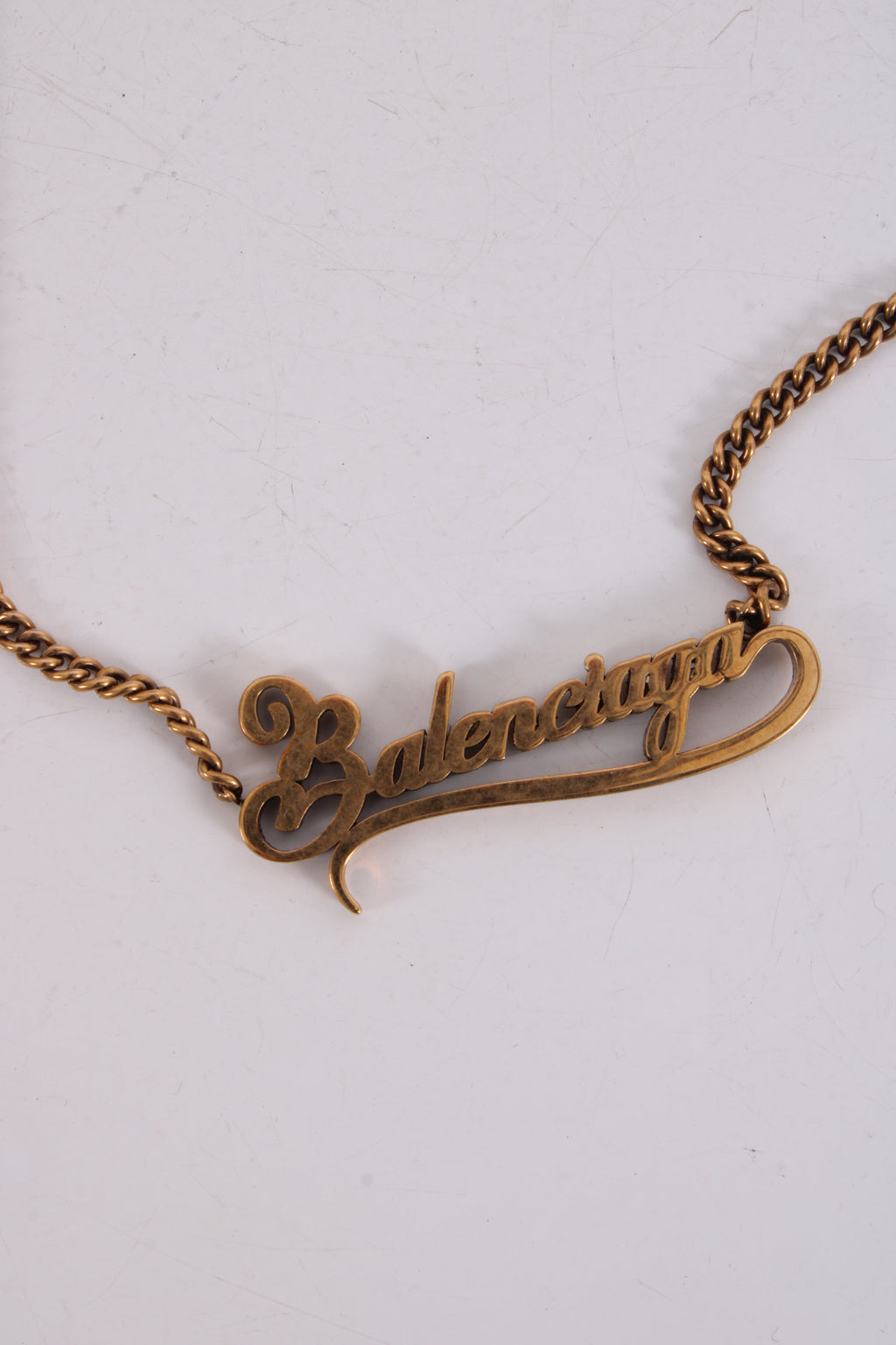 Balenciaga Typo Valentine Necklace Brass Colour