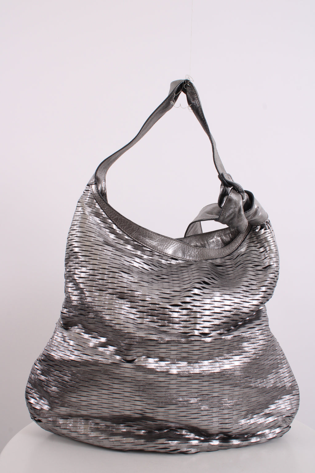 Jimmy Choo Mesh Cut Out Handbag Silver