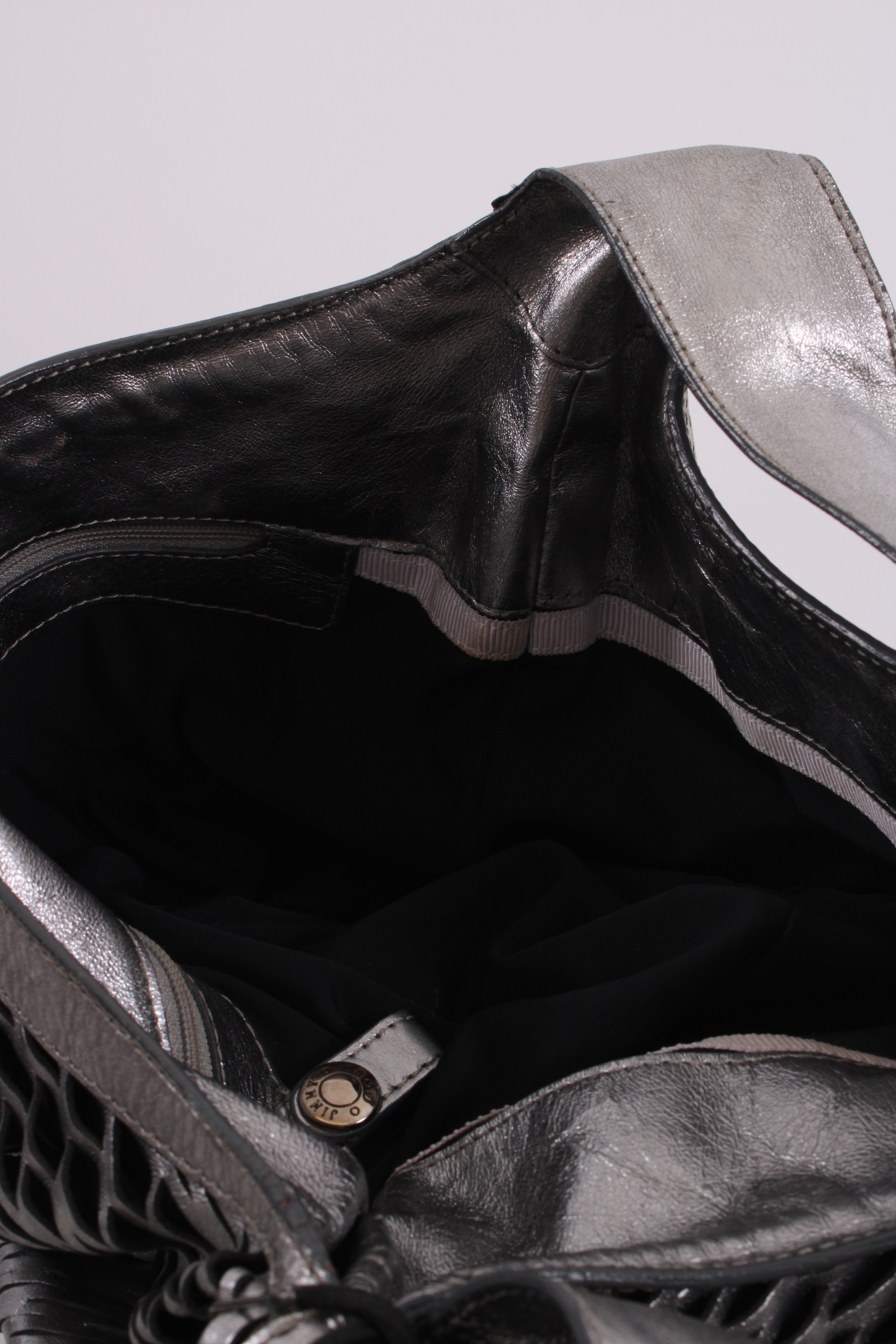 Jimmy Choo Mesh Cut Out Handbag Silver