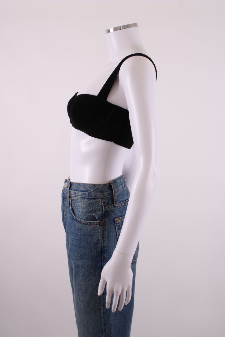 Galvan London NYX Rib Knit Bralette Black S