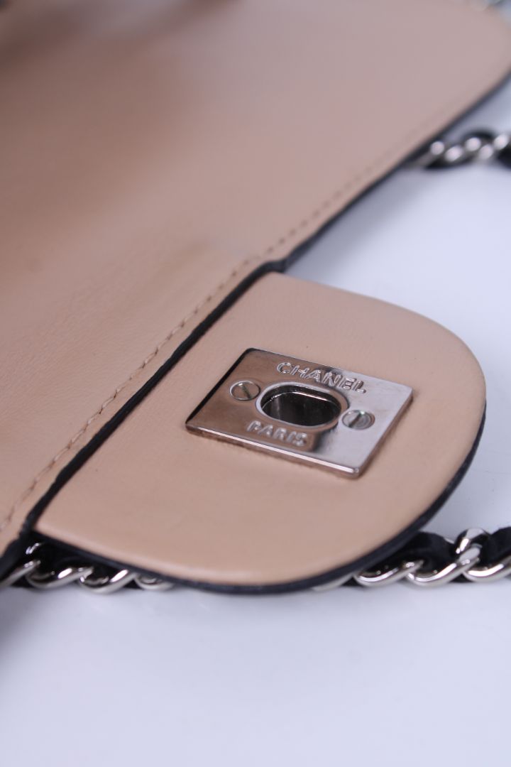 Chanel Tricolour Quilted Graphic Flap Bag Tan/ Cream